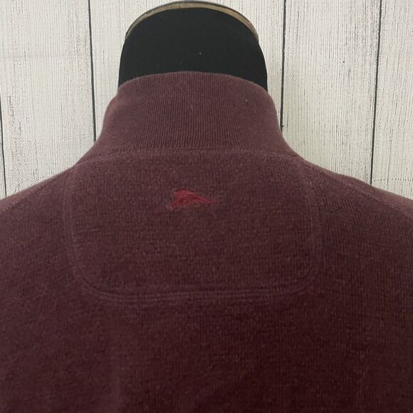 Tommy Bahama Men's XL Burgundy / Red Quarter Zip Reversible Pullover Sweater - Picture 7 of 14